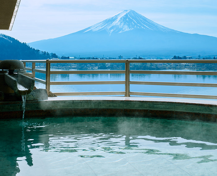 河口湖溫泉酒店推薦，在湖山亭產屋看得見富士山的溫泉