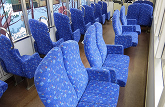 Seats on the Kyoto Kibune Eizan Railway