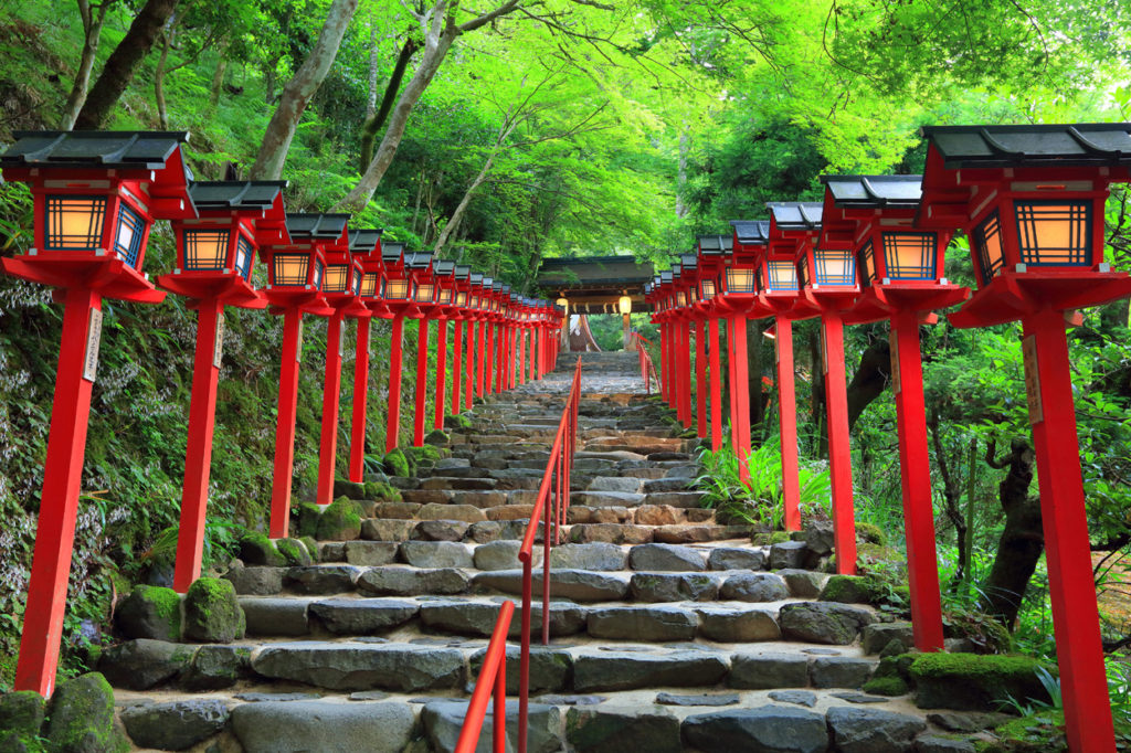 京都貴船神社的夏天景色