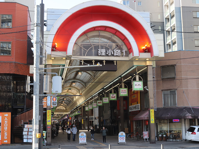 北海道札幌狸小路商店街的景色